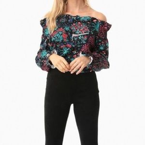 Tuckernuck Off the Shoulder Blouse - Midnight